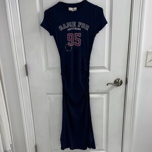 Women's Navy Graphic Maxi Dress
